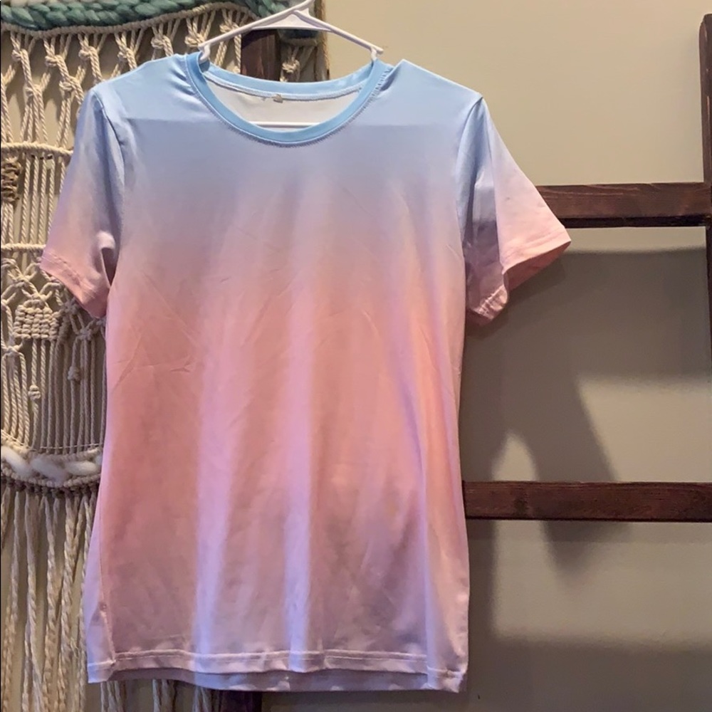 Pink and Blue Tie Dye Ombré Top NEW